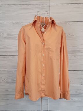 Evan-Picone 100% Cotton Peach Button-Down Shirt Womens Size 8